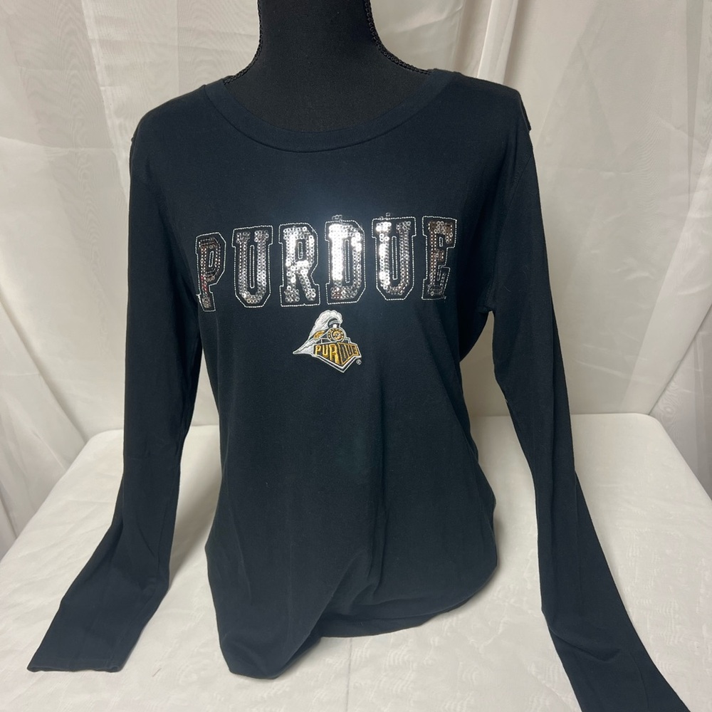 Purdue Women's Black Long Sleeve Top 2XL Football Tailgating Perfect